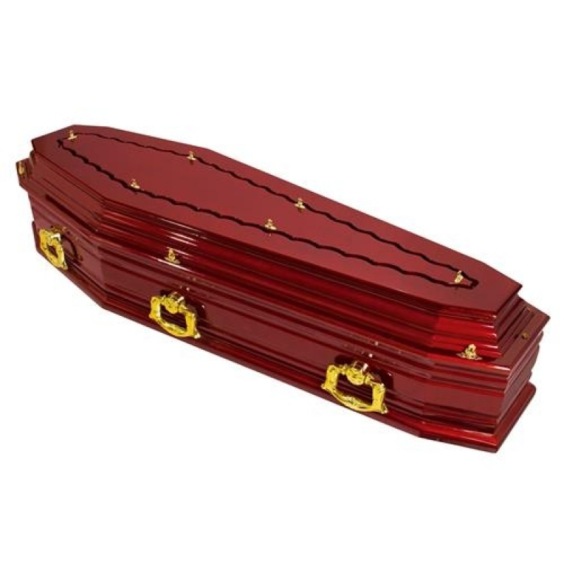Caixao Preto com Dourado Alto da Balanca - Caixão Fúnebre para Adulto