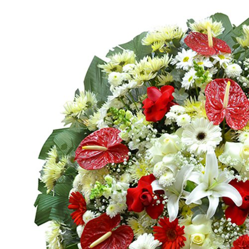 Coroa de Flor com Frase Bom Sucesso - Coroa de Flores para Enterro